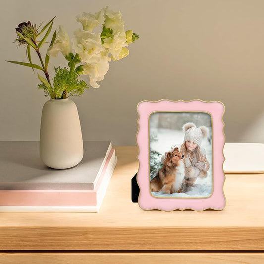 4x6 Vintage Picture Frame Pink, Ornate Antique Photo Frames