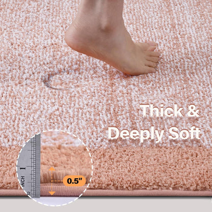 48x32 Large Bathroom Rugs Non Slip Washable, Soft Absorbent Bath Mat Pink