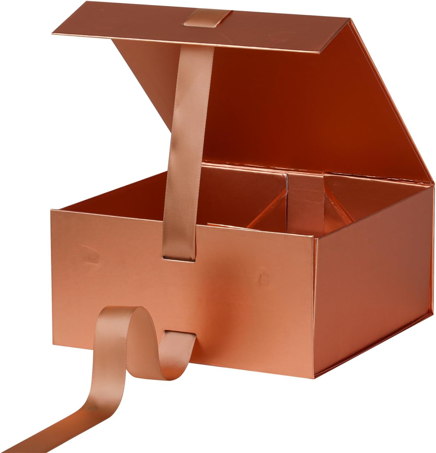 OEMVALATY Rose Gold Gift Box,6x6x3 Inches Gift Boxes with Lids for Presents with Magnetic Closure and Ribbon for Wedding,Storage,Birthday