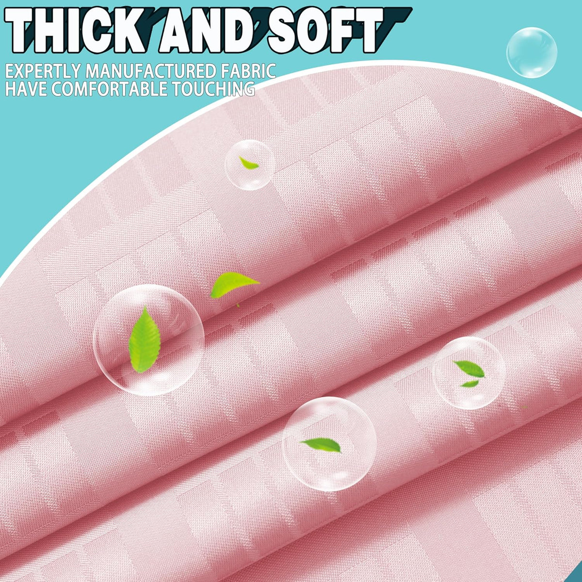No Hook Shower Curtain with Snap in Liner Set, Hotel Luxury Pink Shower Curtains for Bathroom with See Through Top Window, Waterproof, Washable 71W x 74H