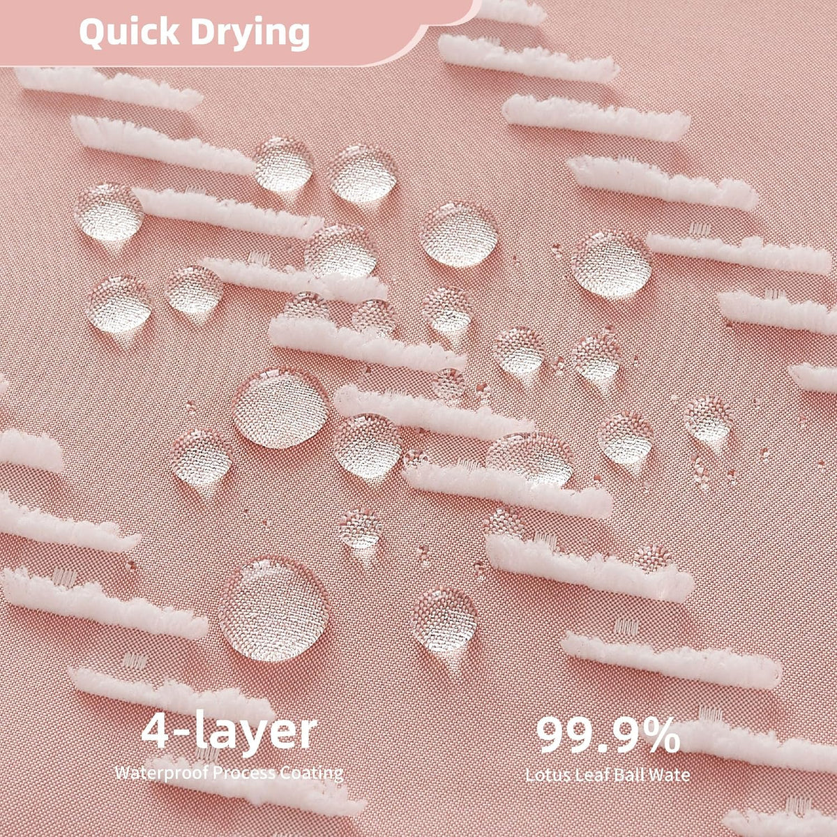 Pink Shower Curtain with Tassel Woven Fabric Boho Shower Curtain Cute Farmhouse Textured Tufted Chevron Striped 72 x 72 Bathroom Shower Curtain