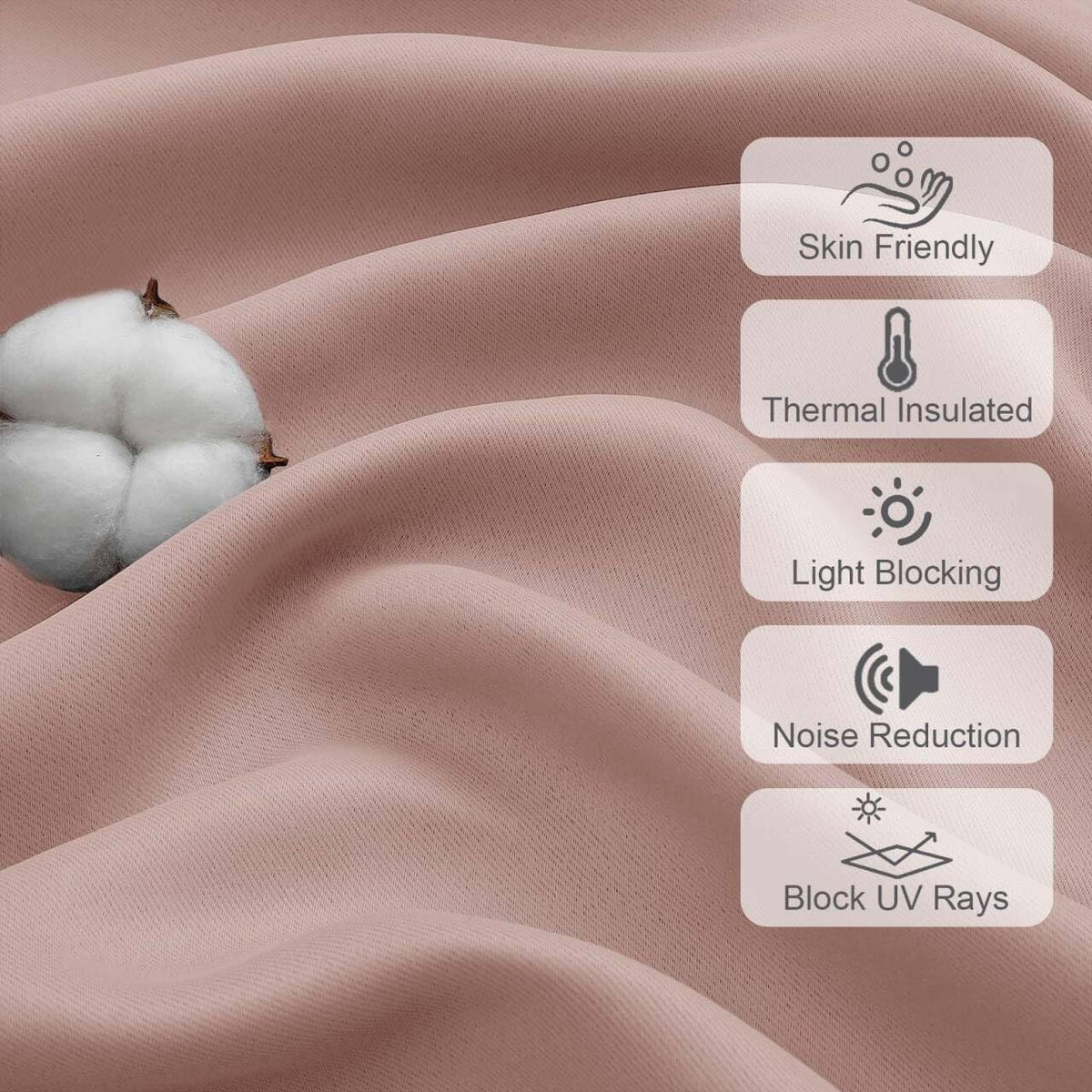 Blush Pink Valance for Window, Blackout Small Kitchen Curtain for Bedroom/Living Room, Rod Pocket Privacy Short Window Treatment Valance RV Bunk Panels, 60" Wx14 L