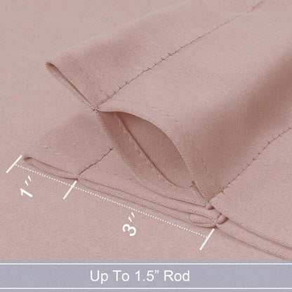 Blush Pink Valance for Window, Blackout Small Kitchen Curtain for Bedroom/Living Room, Rod Pocket Privacy Short Window Treatment Valance RV Bunk Panels, 60" Wx14 L