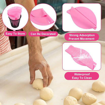 3 Pcs Silicone Cake Mat Round Baking Mat Pink Blue Green