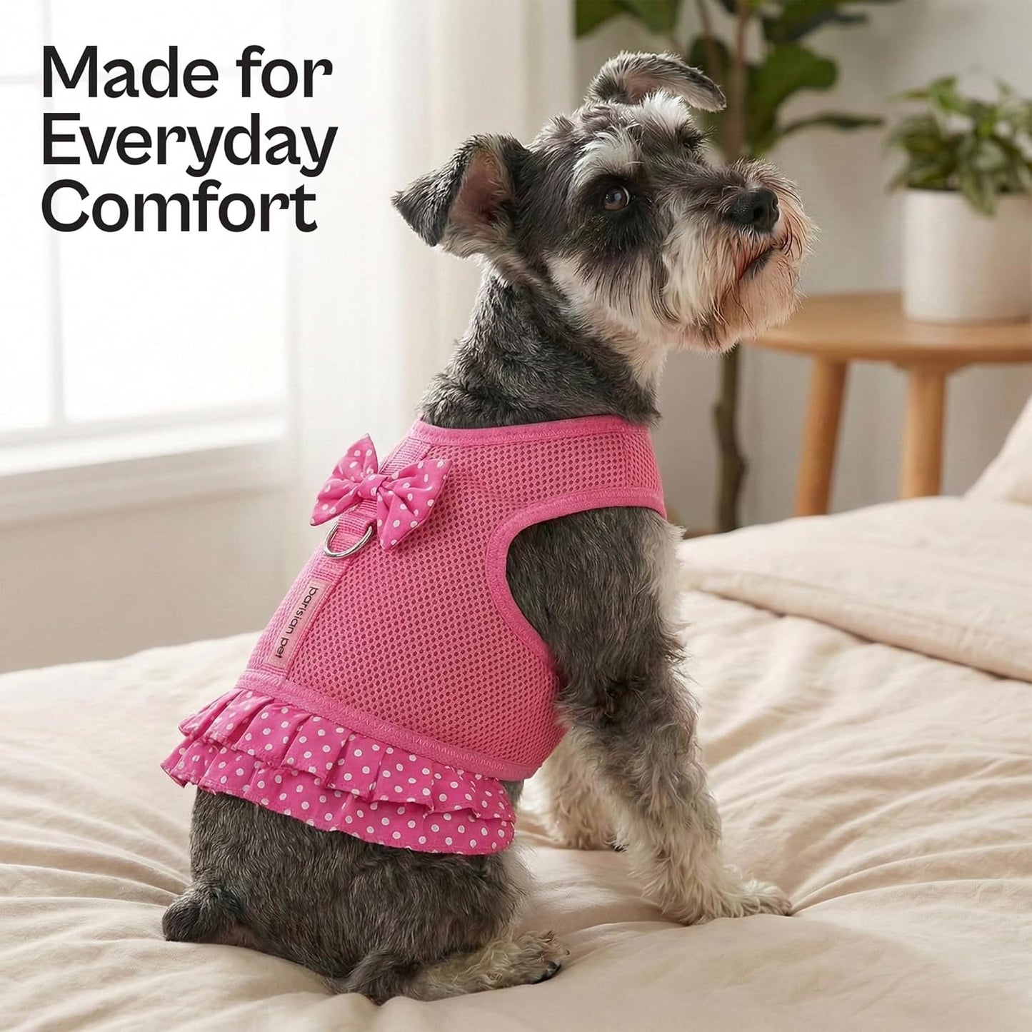 Step in Dog Harness - 100% Mesh Fabric Pink Girl Dog Harnesses - Soft Fully Padded, No Pull Dog Vest Harness Dress - Puppy Harness - Dog Harness Large Sized Dog - XL