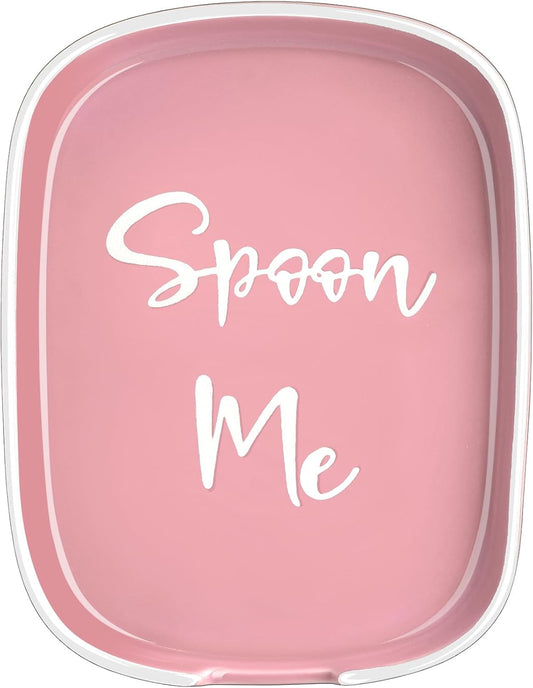 Ceramic Spoon Rest for Stove Top, Large Spoon Holder, Spoon Rest for Kitchen Counter, Heat-Resistant Cooking Utensil Rest, Pink Kitchen Decor and Accessories