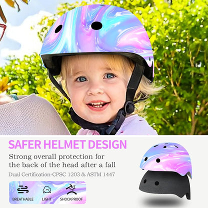 Adjustable Gradient Color Kids Bike Helmet for 1-3-5-8-14 Years