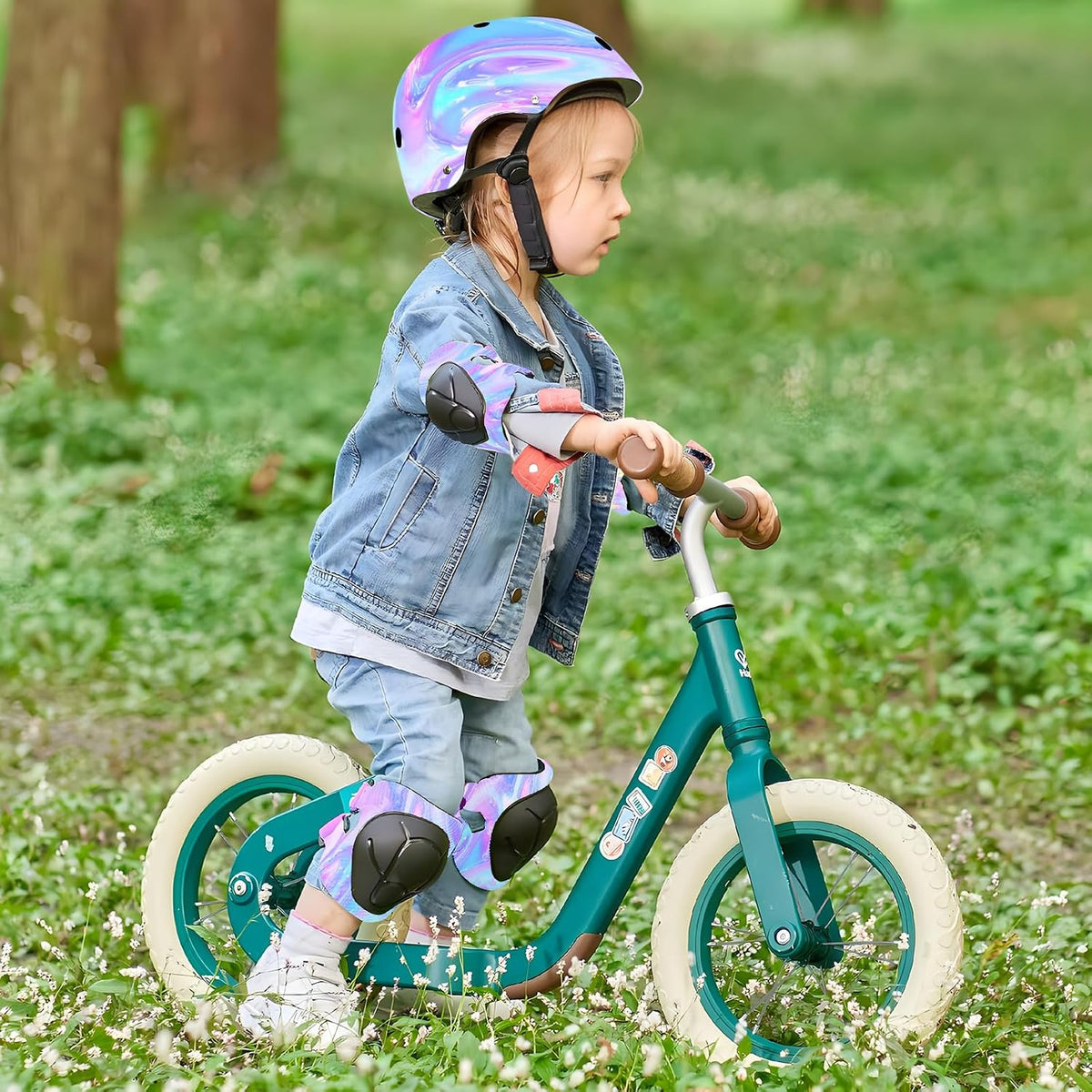 Adjustable Gradient Color Kids Bike Helmet for 1-3-5-8-14 Years