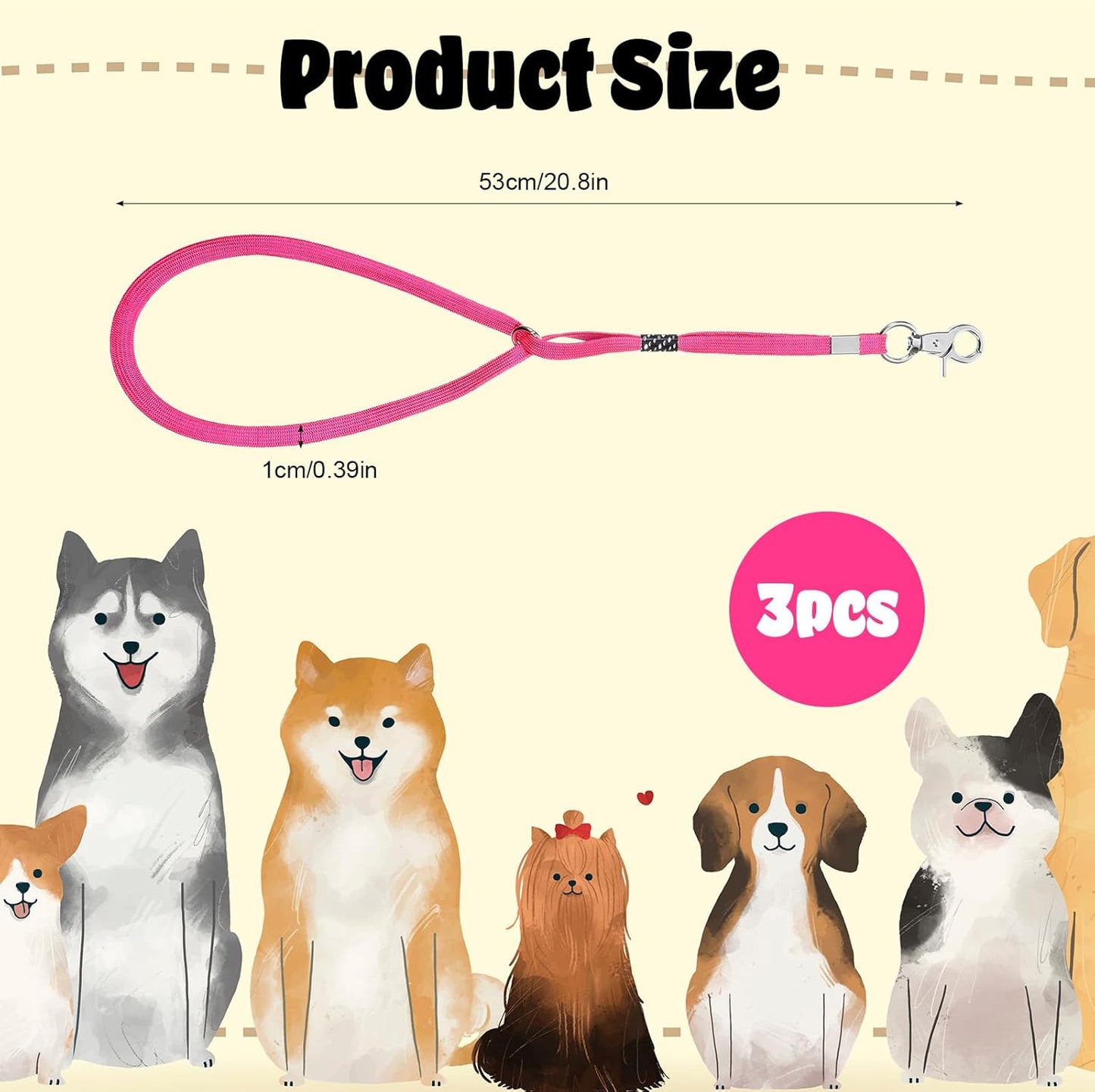 3 Pcs Grooming Loop, Nylon Restraint Noose Dog Grooming Leash | Adjustable Fixed Safety Tether Straps Grooming Supplies for Pet Grooming Table Bathtub