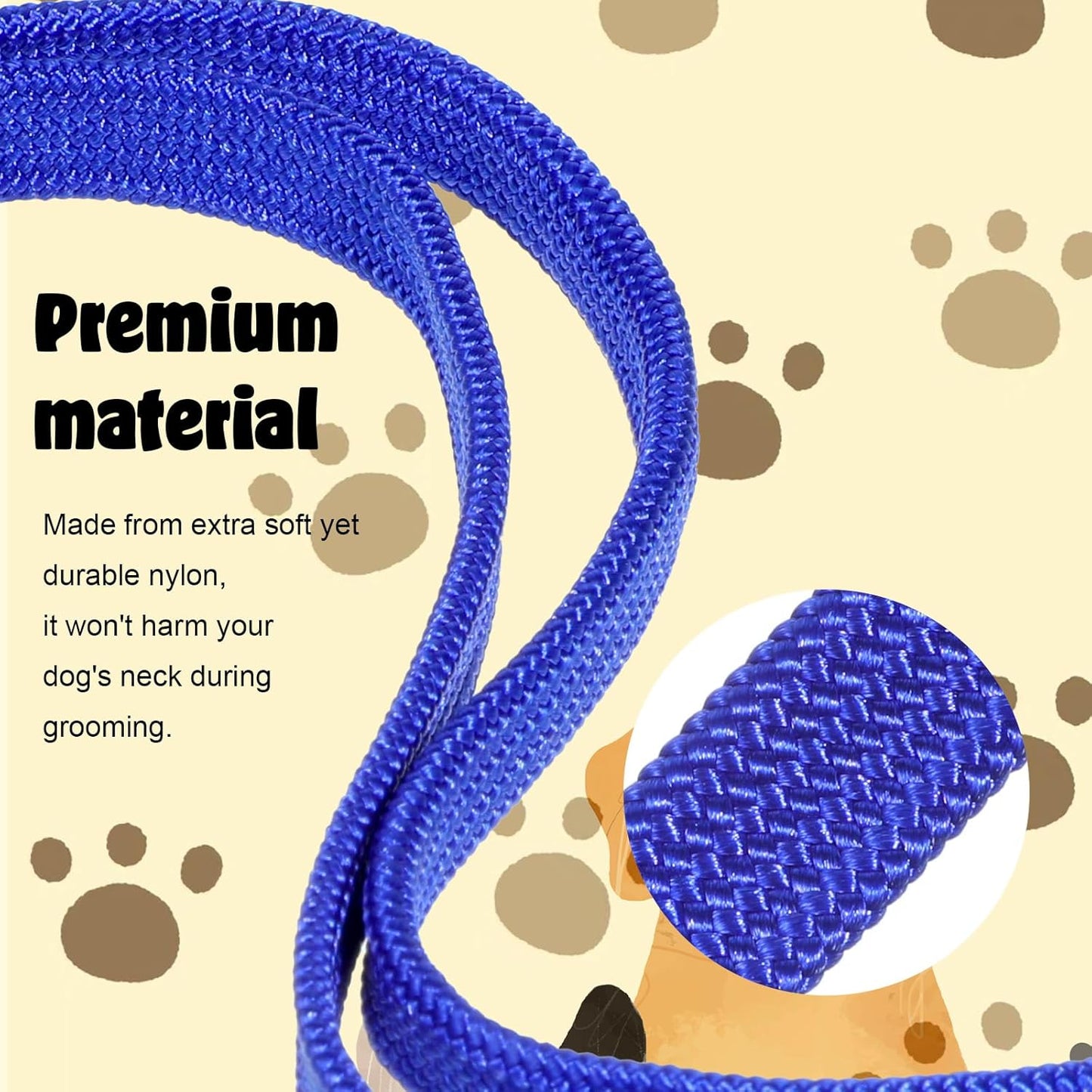 3 Pcs Grooming Loop, Nylon Restraint Noose Dog Grooming Leash | Adjustable Fixed Safety Tether Straps Grooming Supplies for Pet Grooming Table Bathtub