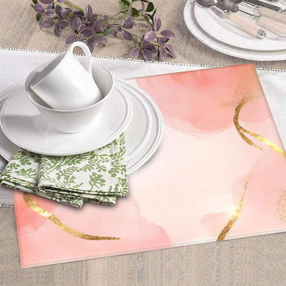 Pink Marble Print Microfiber Dish Drying Mat for Kitchen Counter 16x18 in Super Absorbent Drying Pad for Countertops, Sinks, Draining Racks with Hanging