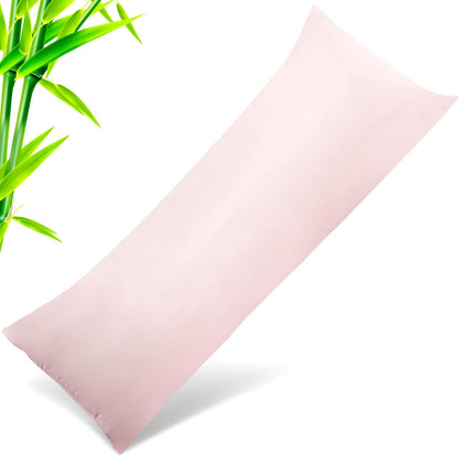 Body Pillow Cases Cover, Bamboo Rayon Pink Body Pillowcases with Zipper Closure, Cooling and Breathable Pillow Case for Hot Sleepers and Night Sweats, 20x54 inches