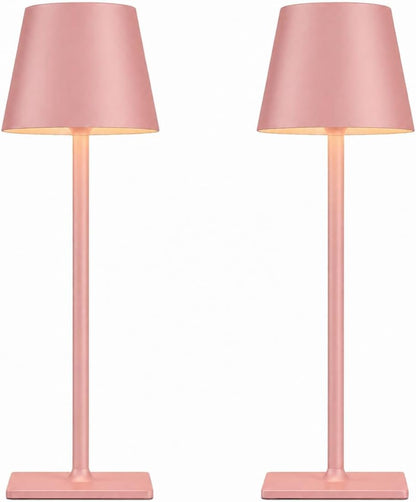Yogaret Pink Cordless Table Lamps, 6000mAh Rechargeable Battery, 2 Pack