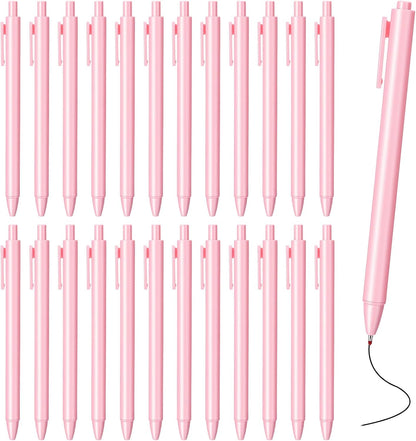 25 Pcs Aesthetic Ballpoint Pens, Cute Ball Point Pen Pink 0.5mm for Server