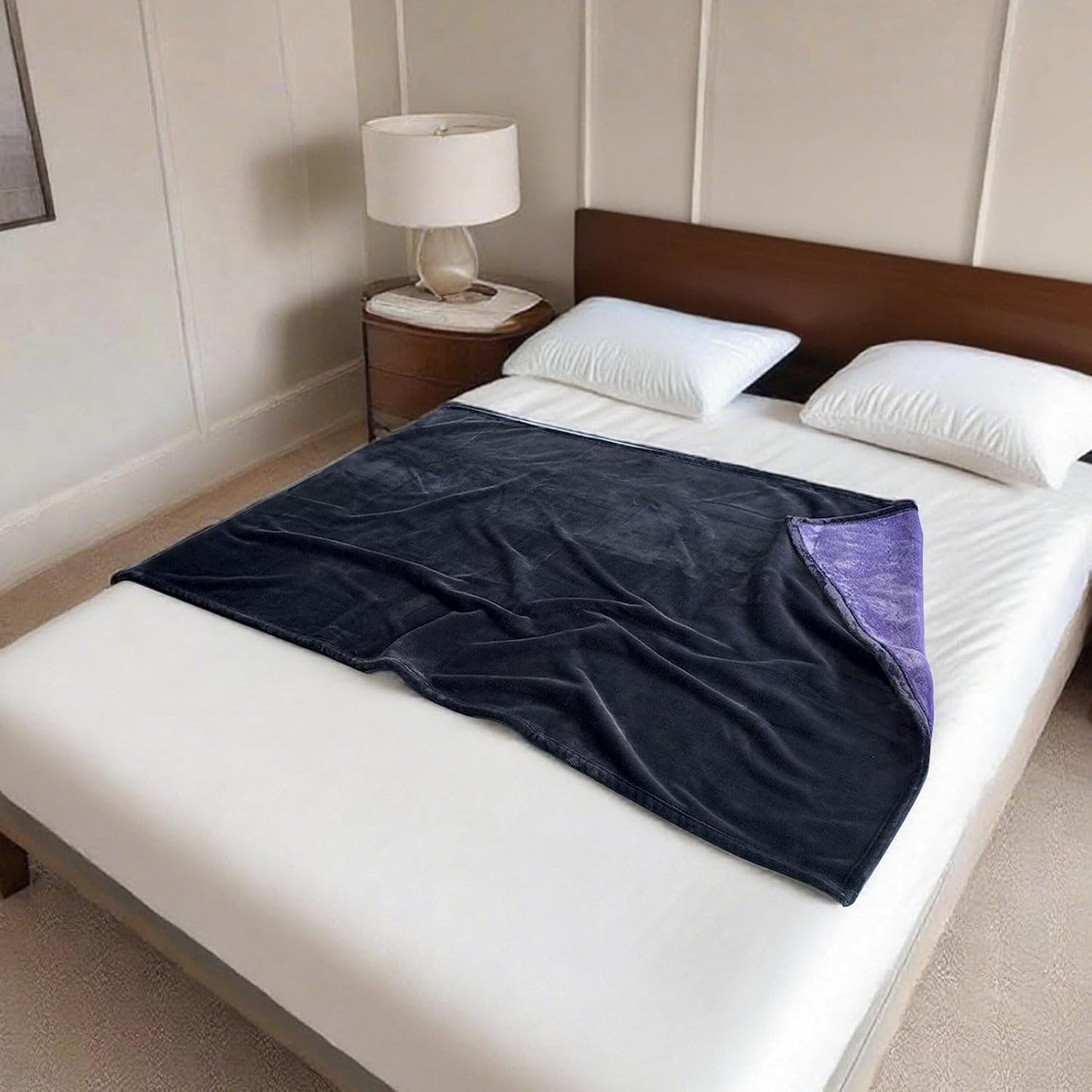 YISURE Waterproof Blanket for Couch Sofa Bed, Small Stain Proof Blankets for Pet Leakproof, 60"x40", Washable, Reversible & Reusable Scratch Proof Furniture Protector (Grey/Violet)