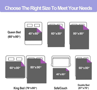 YISURE Waterproof Blanket for Couch Sofa Bed, Small Stain Proof Blankets for Pet Leakproof, 60"x40", Washable, Reversible & Reusable Scratch Proof Furniture Protector (Grey/Violet)