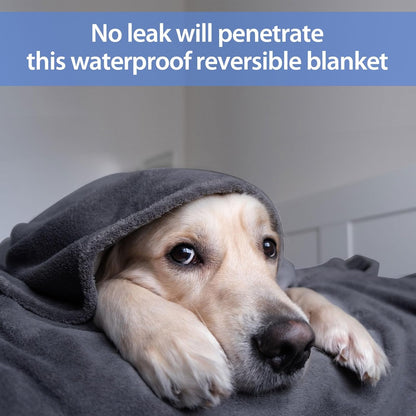 YISURE Waterproof Blanket for Couch Sofa Bed, Small Stain Proof Blankets for Pet Leakproof, 60"x40", Washable, Reversible & Reusable Scratch Proof Furniture Protector (Grey/Violet)