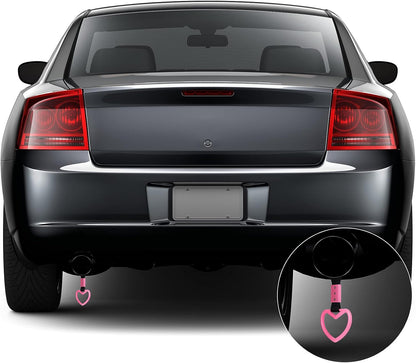2 Pcs Heart Handle Strap for Car Bumper, Light Pink
