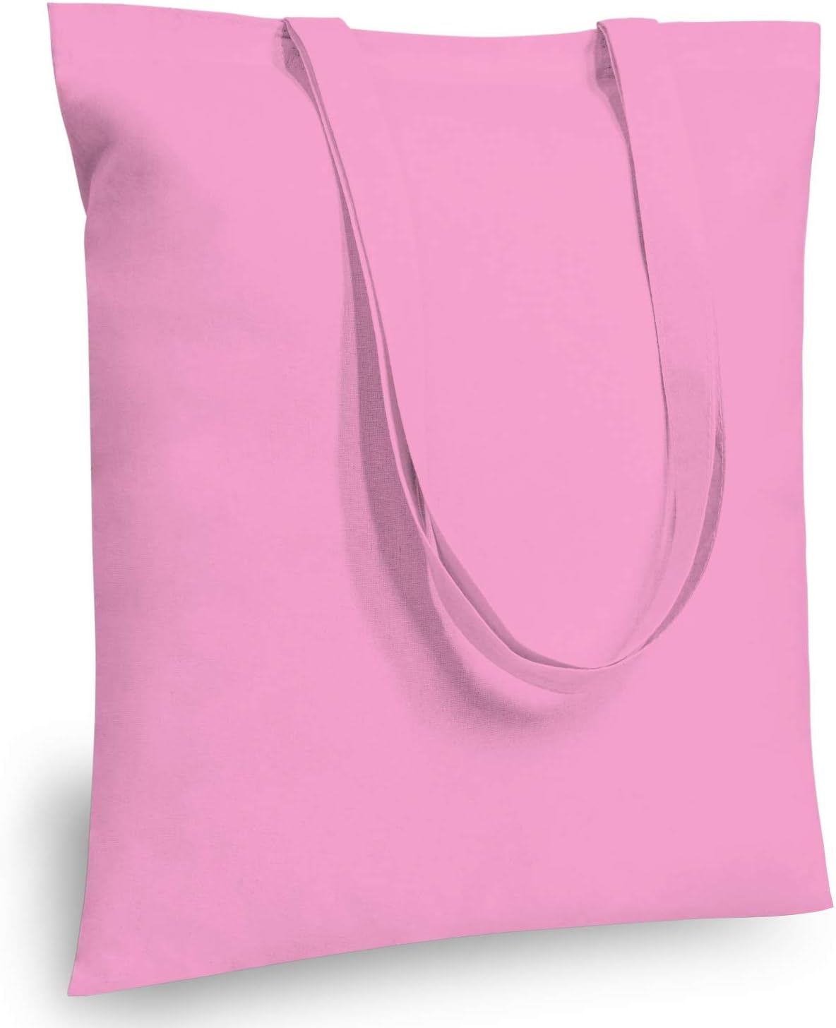 24-Pack Economical 16"x15" Baby Pink Cotton Tote Bag, Lightweight Medium Reusable Grocery Shopping Cloth Bags, Suitable for DIY, Advertising, Promotion, Gift, Activity