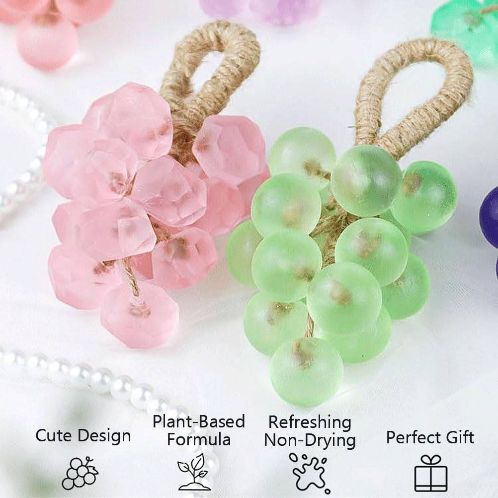 Grape Soap on a Rope, Handmade Grape Cluster Shaped Soap for Hands & Face, Natural Cold Process Soaps with Long-Lasting Fragrance, Gift for Women & Men (1, Peach (Round))