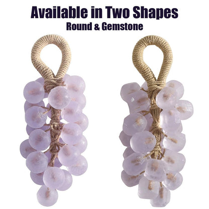 Grape Soap on a Rope, Handmade Grape Cluster Shaped Soap for Hands & Face, Natural Cold Process Soaps with Long-Lasting Fragrance, Gift for Women & Men (1, Peach (Round))