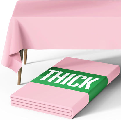 Rectangle Table Cloth 60" x 84" – Durable Polyester Tablecloth Offers Reusable & Washable Protection, Ideal for Outdoor Party, Picnic, Wedding, Banquet and Birthday, Pink
