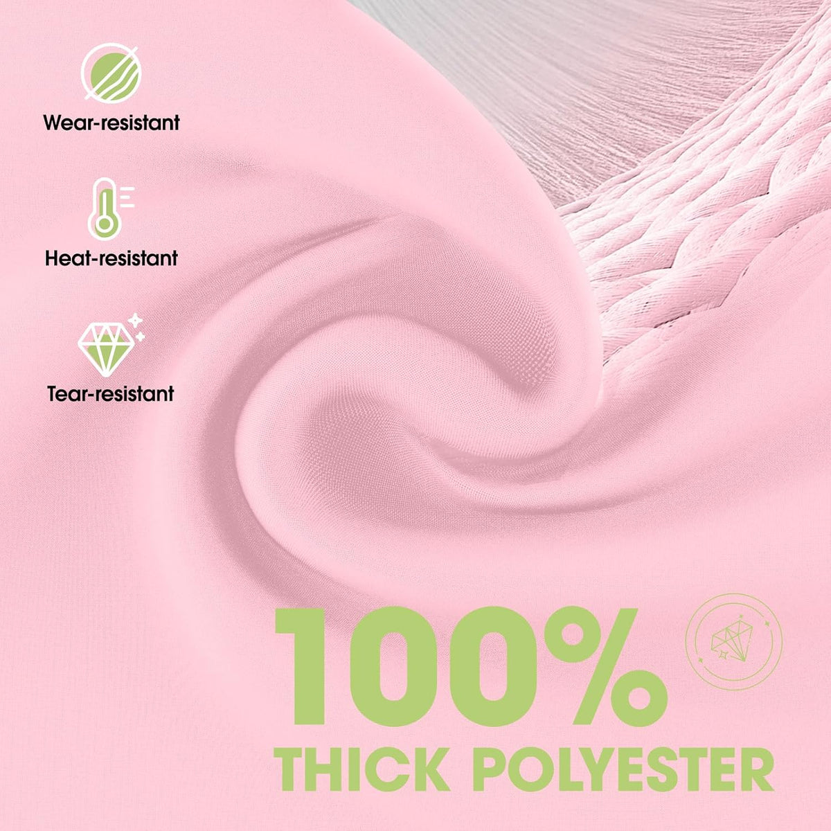 Rectangle Table Cloth 60" x 84" – Durable Polyester Tablecloth Offers Reusable & Washable Protection, Ideal for Outdoor Party, Picnic, Wedding, Banquet and Birthday, Pink