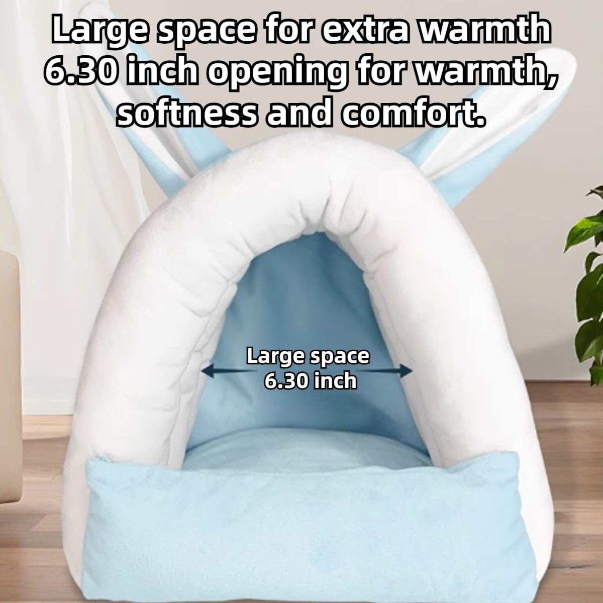 Adorable Bunny Bed Guinea Pig Hideout Warm Rabbit House Soft Cave Tent Washable Small Animal Nest (Pink)