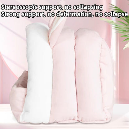 Adorable Bunny Bed Guinea Pig Hideout Warm Rabbit House Soft Cave Tent Washable Small Animal Nest (Pink)