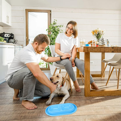 2 Pcs Ant Proof Cat Dog Bowl, 25oz Plastic Double Food Water Bowls