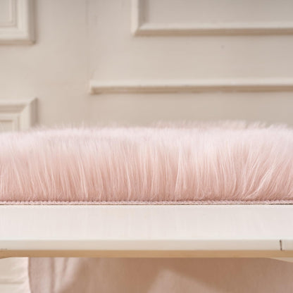 Ultra Soft Fluffy Shaggy Area Rug Faux Fur Rug Chair Cover Seat Pad Fuzzy Area Rug for Bedroom Floor Sofa Living Room (2 x 3 ft Sheepskin, Pink)