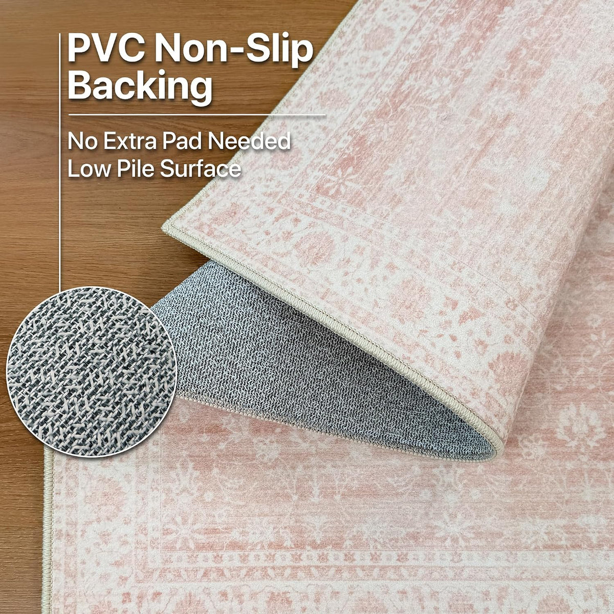 5X7 Pink Area Rug for Living Room, Washable Non Slip Rug