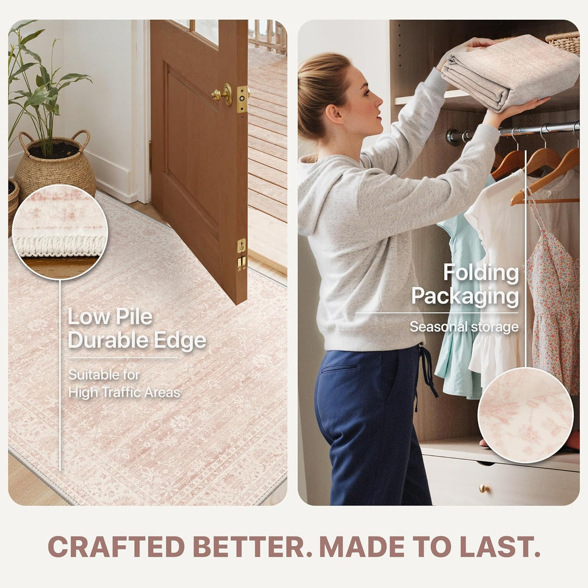 5X7 Pink Area Rug for Living Room, Washable Non Slip Rug
