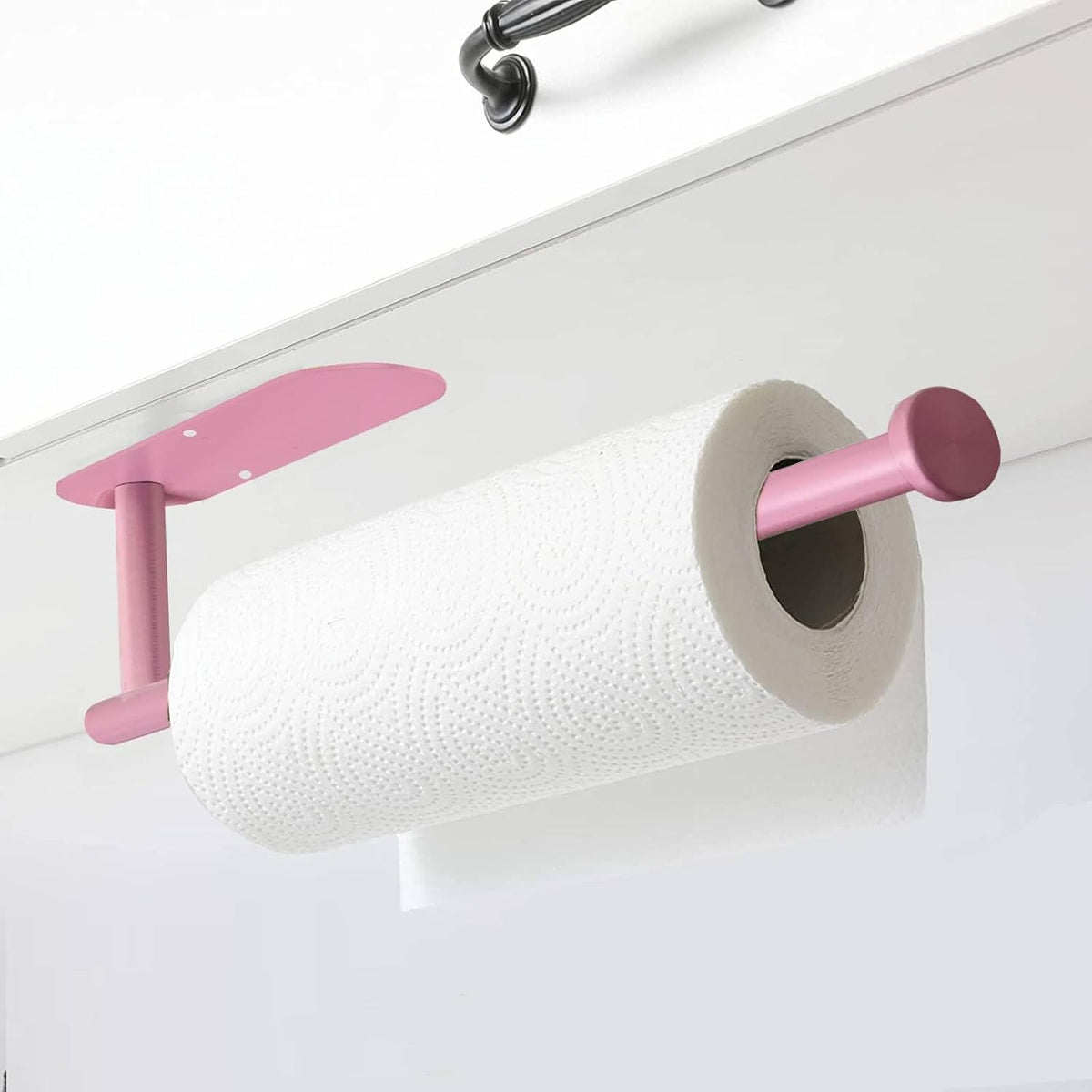 Pink Paper Towel Holder Self Adhesive or Drilling for Kitchen