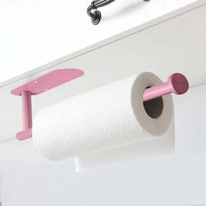 Pink Paper Towel Holder Self Adhesive or Drilling for Kitchen