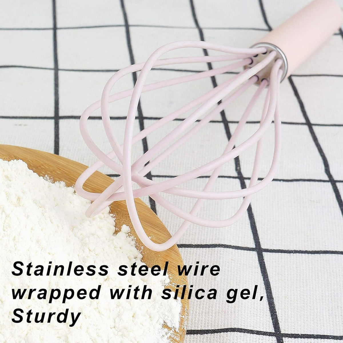 high temperature and easy to clean silicone whisk, wisk,stirrer, 10 inch, grip good grip design for Blending Whisking Beating Stirring Cooking Baking (1 Pack | Pink)