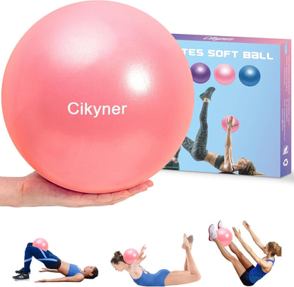 Soft Pilates Ball, 9 Inch Small Exercise Ball with Inflatable Straw