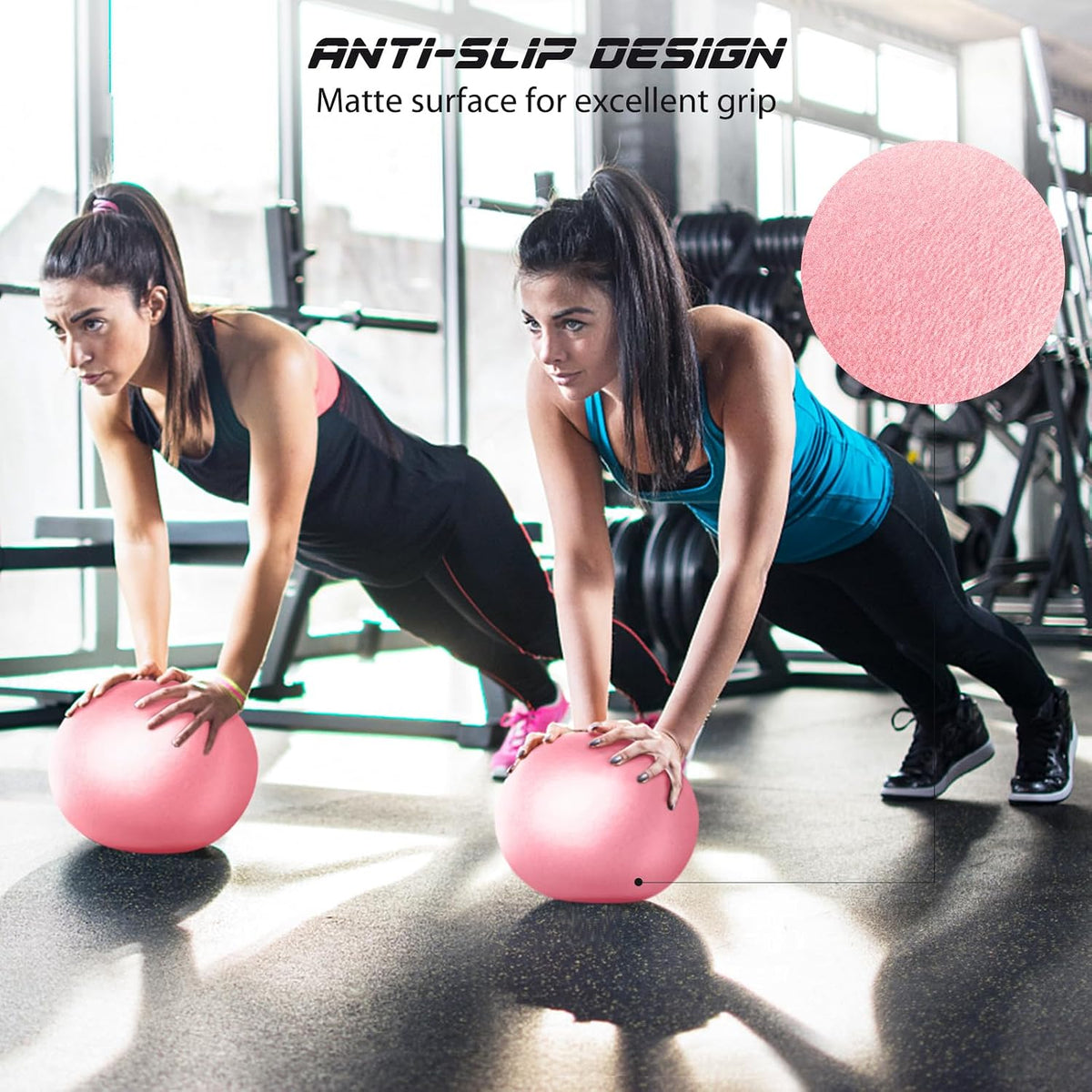 Soft Pilates Ball, 9 Inch Small Exercise Ball with Inflatable Straw