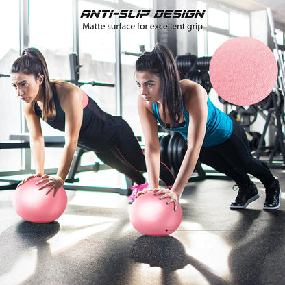 Soft Pilates Ball, 9 Inch Small Exercise Ball with Inflatable Straw