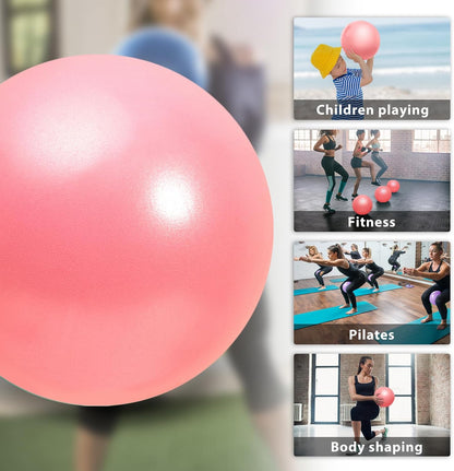 Soft Pilates Ball, 9 Inch Small Exercise Ball with Inflatable Straw