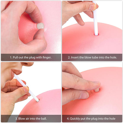 Soft Pilates Ball, 9 Inch Small Exercise Ball with Inflatable Straw