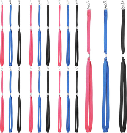 18 Pcs Pet Dog Grooming Loops Nylon Restraint Noose Adjustable Straps Fixed Dog Cat Safety Rope Supplies for Pet Grooming Table Bathtub, Blue, Black and Pink, 21 Inch