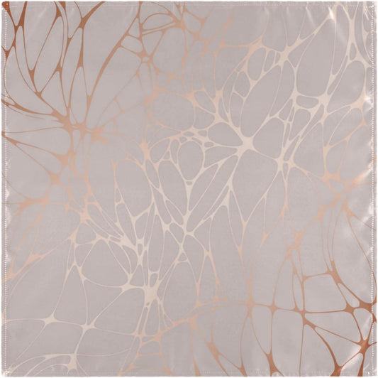 Pfrewn Rose Gold Marble Floral Cloth Napkins Set of 4 Marble Dinner Napkins Solid Washable Reusable Polyester Table Napkins Oversized 20"X20" with Hemmed Edges for Home Weeding Decoration