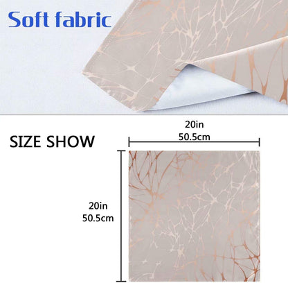 Pfrewn Rose Gold Marble Floral Cloth Napkins Set of 4 Marble Dinner Napkins Solid Washable Reusable Polyester Table Napkins Oversized 20"X20" with Hemmed Edges for Home Weeding Decoration