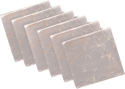 Pfrewn Rose Gold Marble Floral Cloth Napkins Set of 4 Marble Dinner Napkins Solid Washable Reusable Polyester Table Napkins Oversized 20"X20" with Hemmed Edges for Home Weeding Decoration