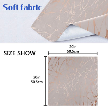 Pfrewn Rose Gold Marble Floral Cloth Napkins Set of 4 Marble Dinner Napkins Solid Washable Reusable Polyester Table Napkins Oversized 20"X20" with Hemmed Edges for Home Weeding Decoration