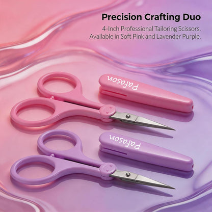 Small Travel Craft Scissors Set Straight Precision Tip All Purpose for Scrapbooking Quilting Sewing Knitting Embroidery Cross Stitch Crochet Thread Yarn Paper Fabric Detail Cutting Safety Case