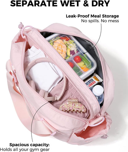 Small Gym Bag for Women - Duffle Weekender Work Duffel Carry on Tote Bag