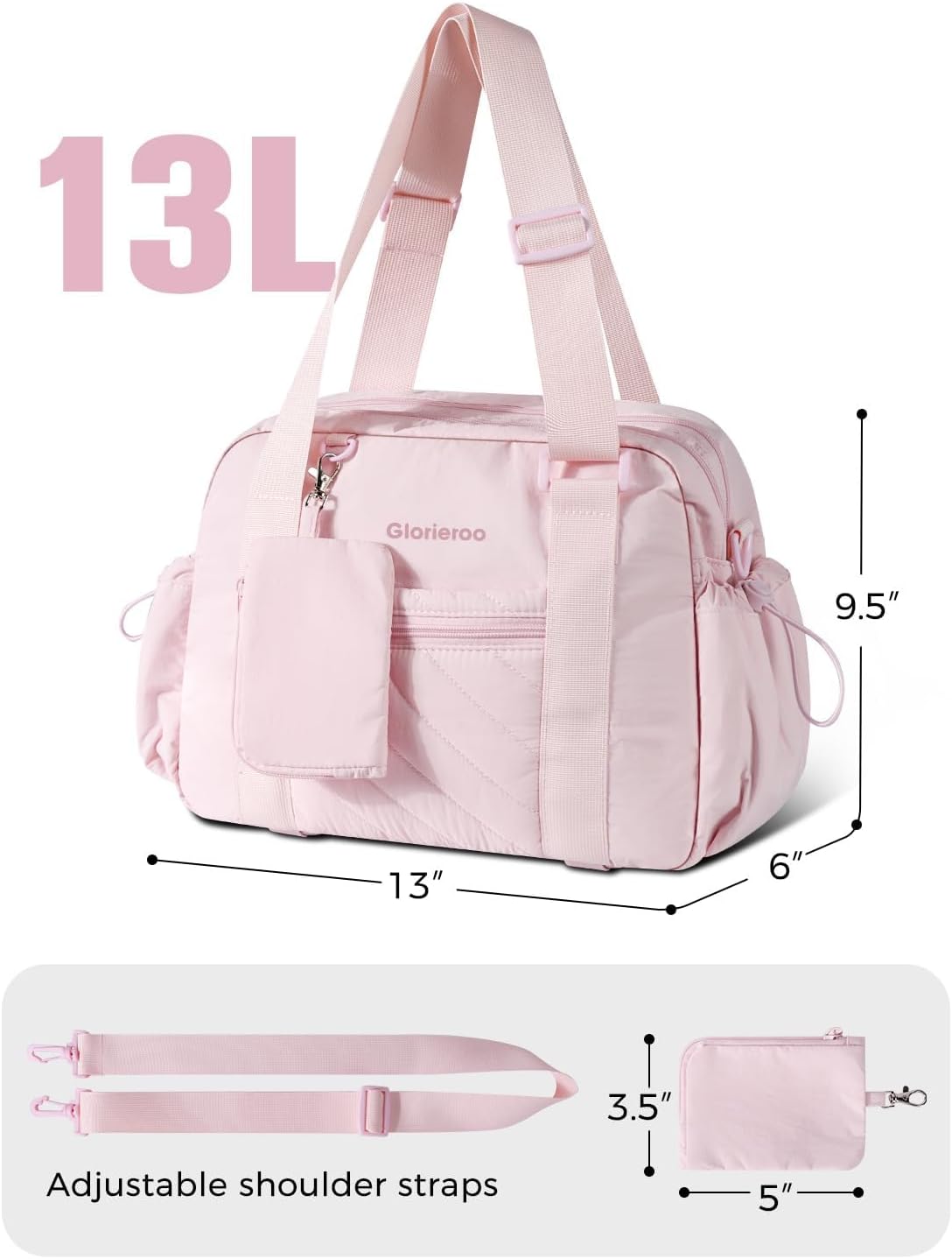 Small Gym Bag for Women - Duffle Weekender Work Duffel Carry on Tote Bag