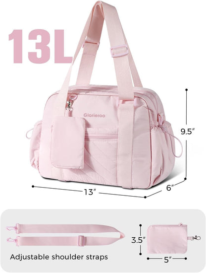 Small Gym Bag for Women - Duffle Weekender Work Duffel Carry on Tote Bag